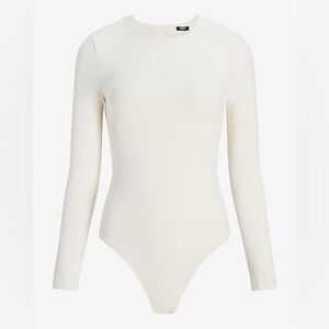 Express Scoop Neck High Compression Body Contour Bodysuit Size Small in Swan